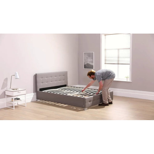 Latitude Run Laggan Fabric Upholstered Ottoman Bed Frame & Reviews
